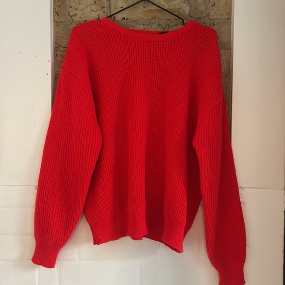 Vintage Bright Red Jumper - Picture 4 of 6